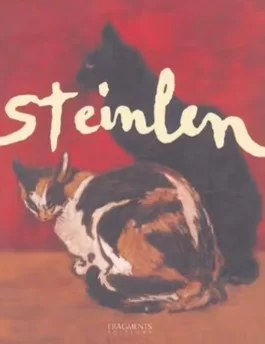 Couverture du catalogue de l'exposition Steinlen : chats peints sur fond rouge